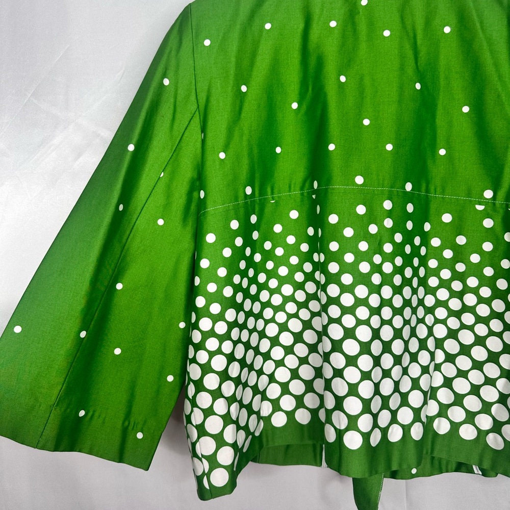 Dressbarn Vibrant Green Polka Dot Crop Coat Size L - Picture 8 of 11